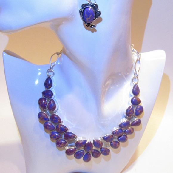 Gorgeous Purple Dyed Jasper Necklace SP Necklace - Picture 2 of 5